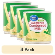 (4 pack) Great Value Fat Free Sweetened Condensed Milk, 14 oz