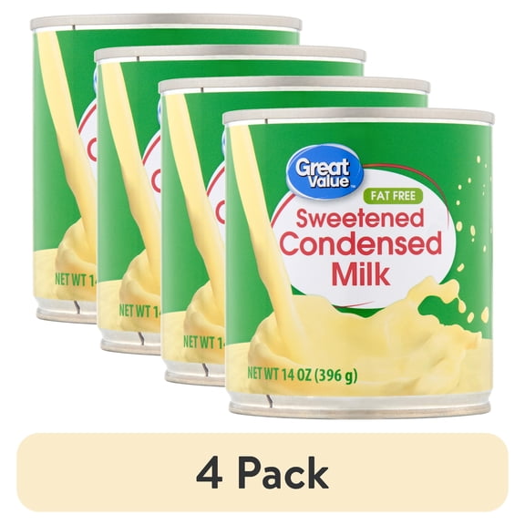 (4 pack) Great Value, Sweetened, Condensed Milk
