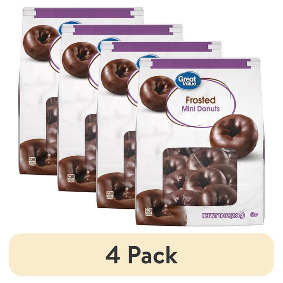 (4 pack) Great Value Frosted Mini Donuts, 10 oz
