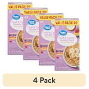 (4 pack) Great Value Fruit & Cream Instant Oatmeal Variety Pack, 1.05 oz, 20 Count