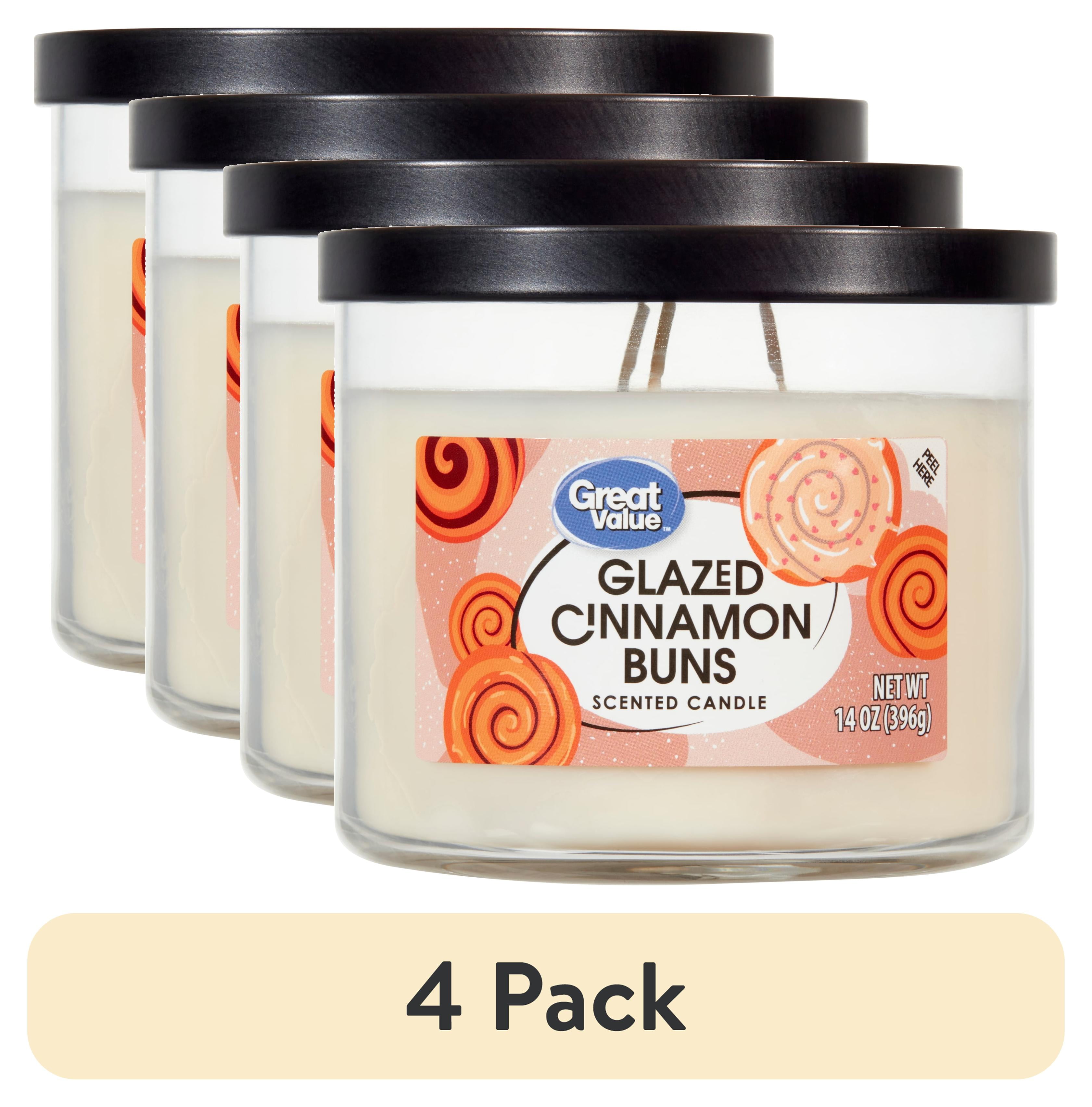 4 pack) Great Value Glazed Cinnamon Buns Scented Candle, 14  display picture 1