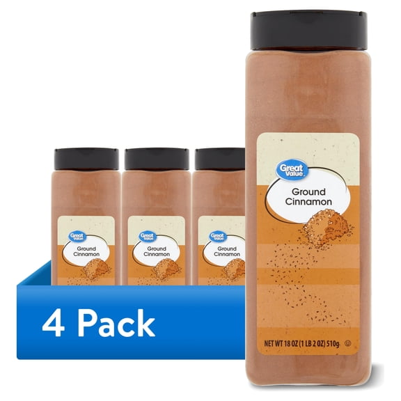 (4 pack) Great Value Ground Cinnamon, 18 oz