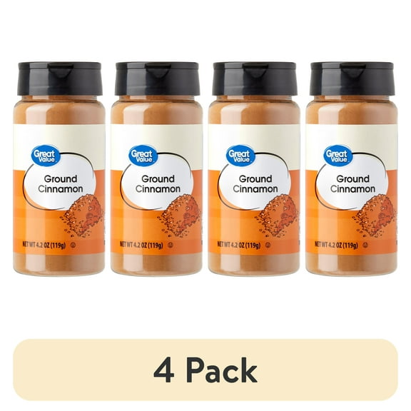 (4 pack) Great Value Ground Cinnamon, 4.2 oz