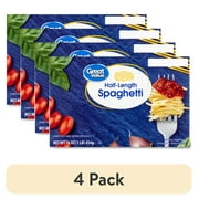 (4 pack) Great Value Half-Length Spaghetti, 16 oz