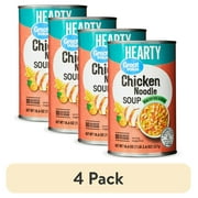 (4 pack) Great Value Heart Healthy 98% Fat Free and 46% Reduced Sodium Chicken Noodle Soup, 18.6 oz Can