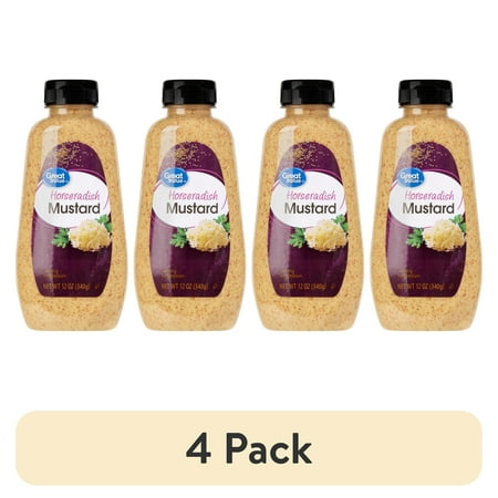 (4 pack) Great Value Horseradish Mustard, 12 oz, 1 Count