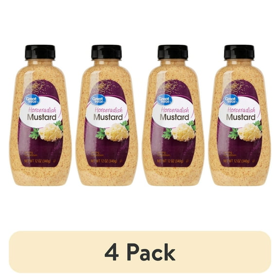 (4 pack) Great Value Horseradish Mustard, 12 oz, 1 Count
