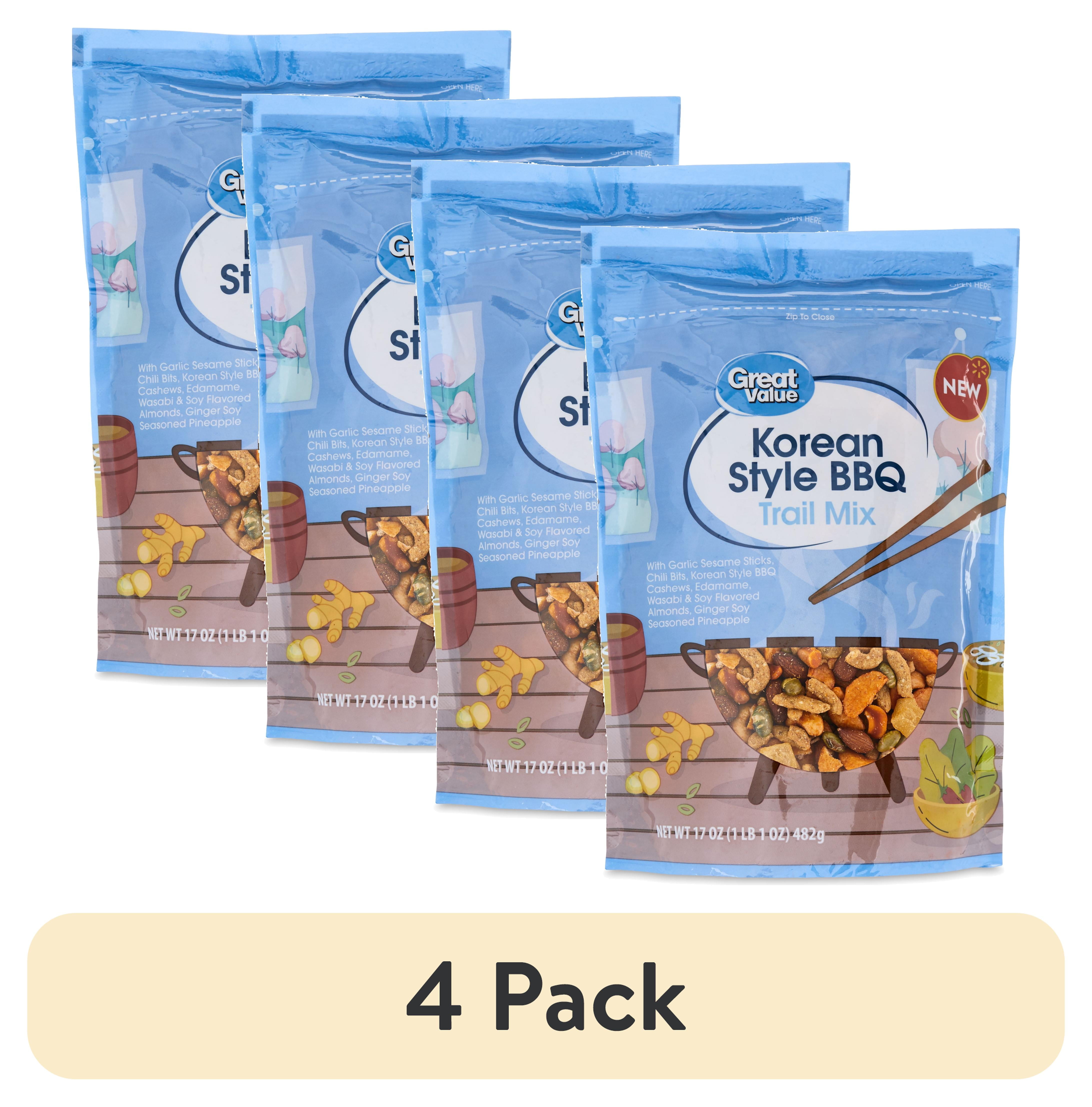 (4 pack) Great Value Korean Style BBQ Flavored Trail Mix, 17 oz