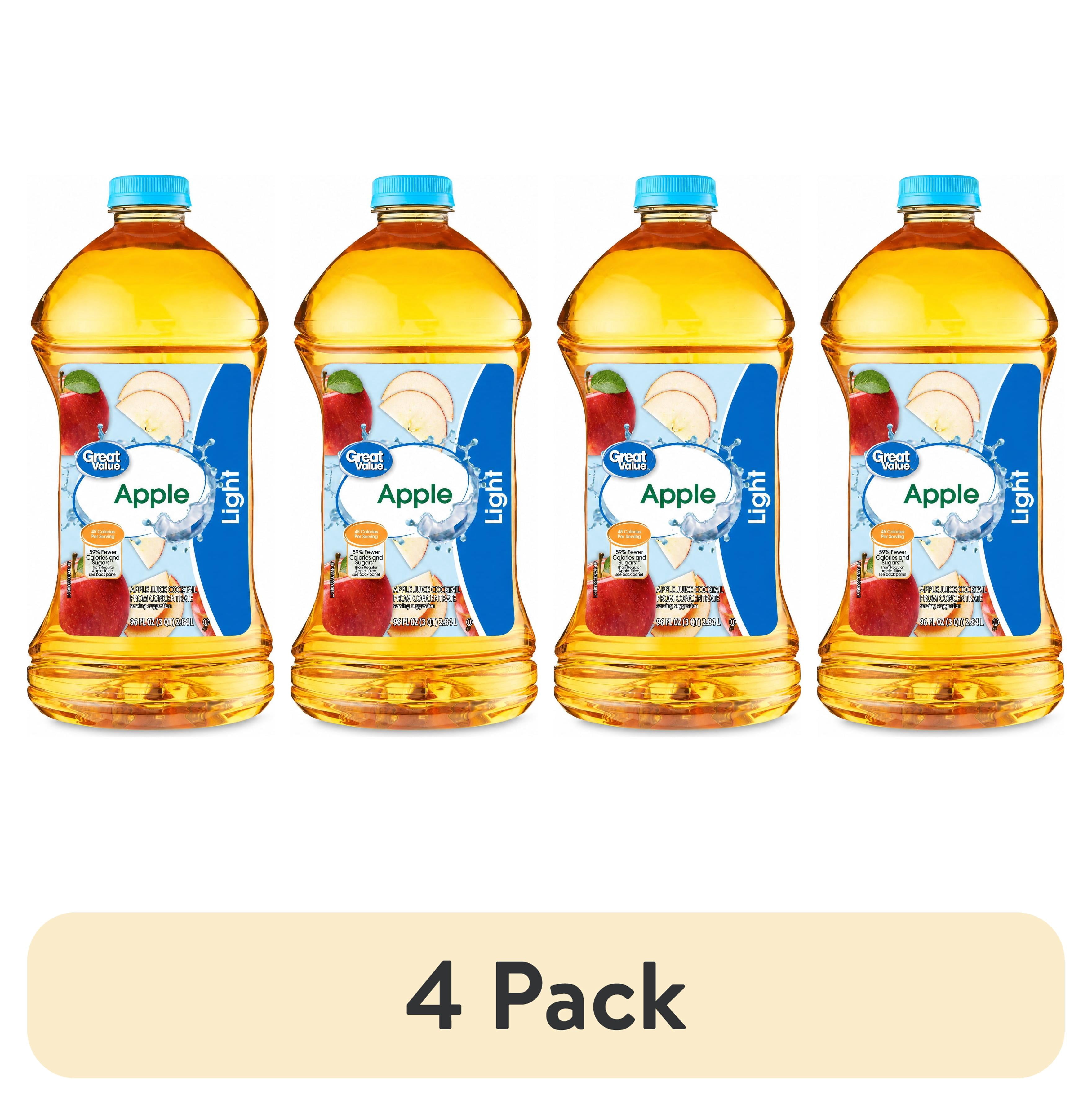 (4 pack) Great Value Light Apple Juice, 96 fl oz