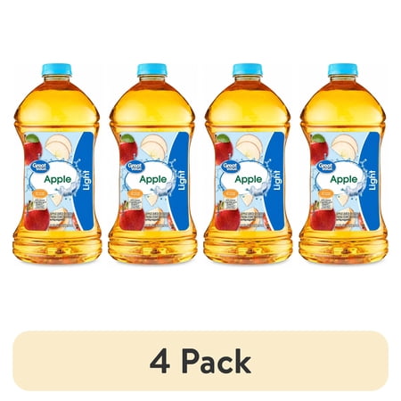 (4 pack) Great Value Light Apple Juice, 96 fl oz