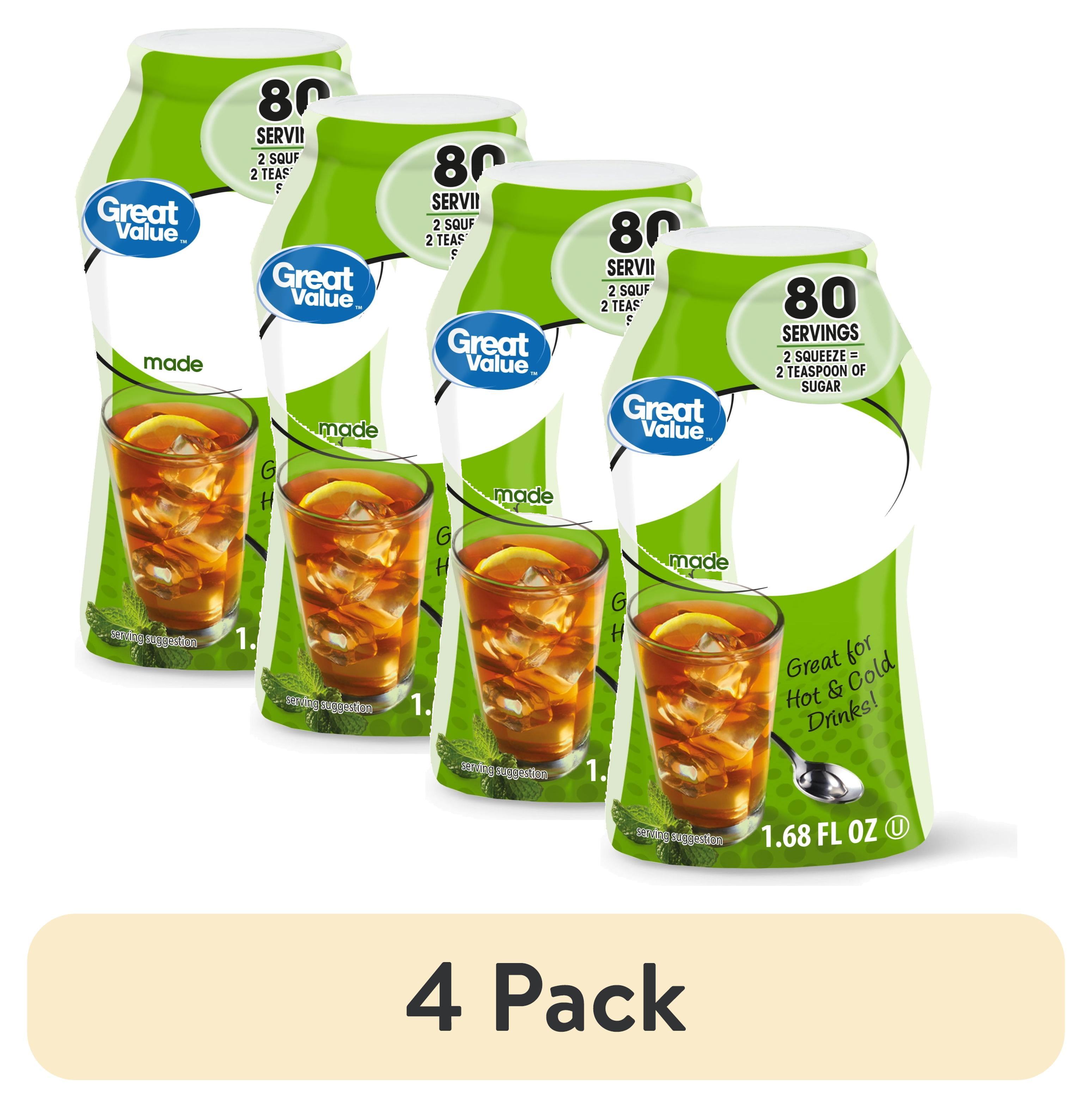 (4 pack) Great Value Liquid No Calorie Stevia Sweetener, 1.68 fl oz