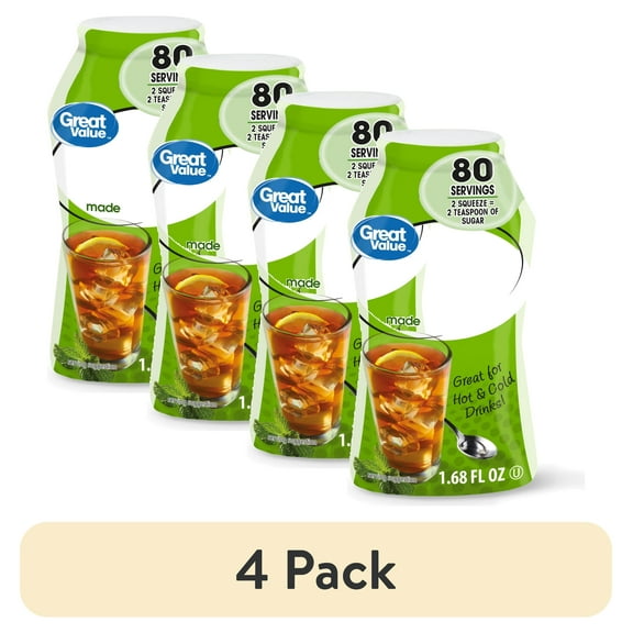 (4 pack) Great Value Liquid No Calorie Stevia Sweetener, 1.68 fl oz