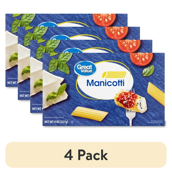 (4 pack) Great Value Manicotti, 8 oz