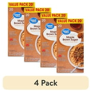 (4 pack) Great Value Maple & Brown Sugar Instant Oatmeal, 1.51 oz, 20 Count
