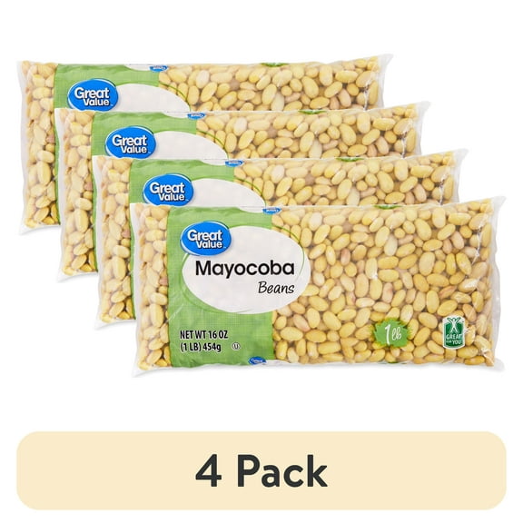 (4 pack) Great Value Mayocoba Beans, 1 lb
