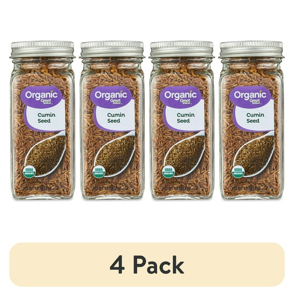 (4 pack) Great Value Organic Cumin Seed, 1.8 oz