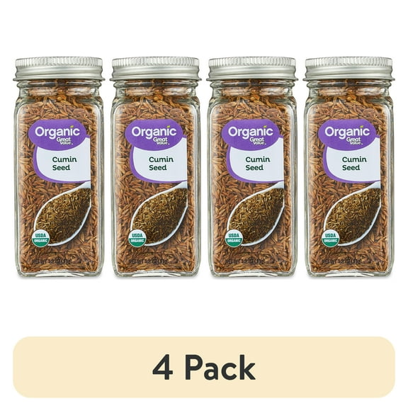 (4 pack) Great Value Organic Cumin Seed, 1.8 oz