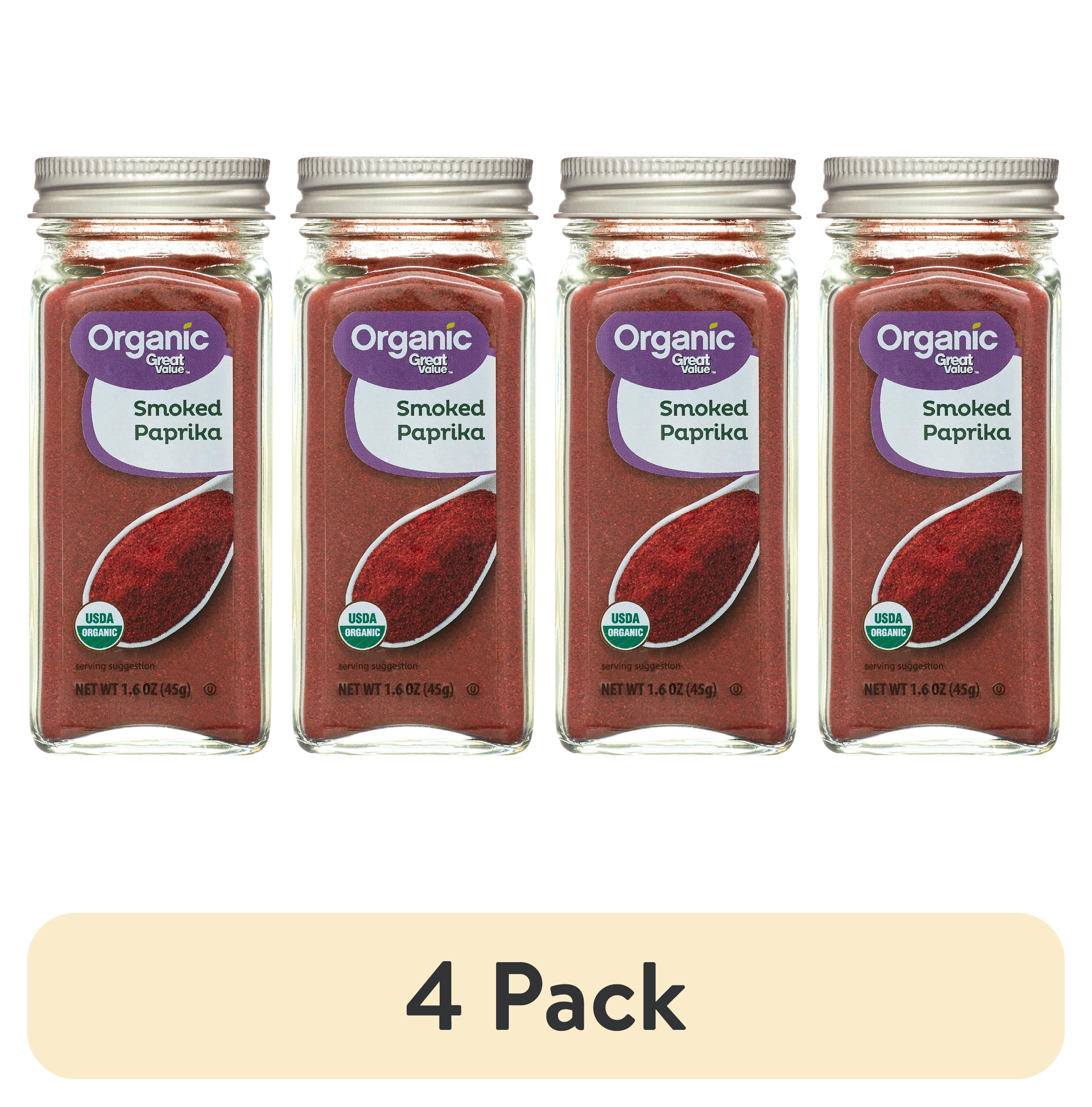(4 pack) Great Value Organic Smoked Paprika Seasoning in Glass Jar, 1.6 oz