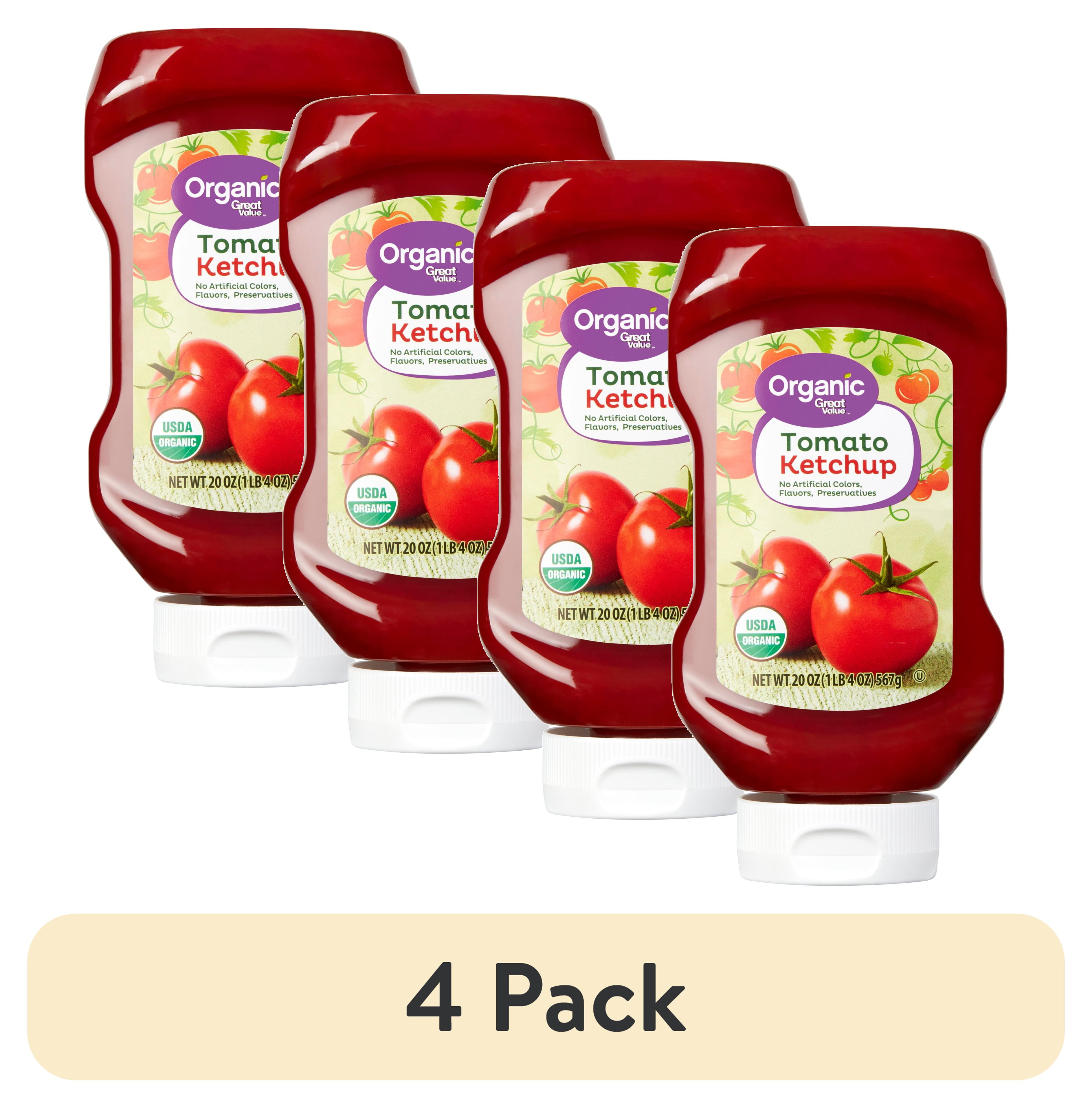 (4 pack) Great Value Organic Tomato Ketchup, 20 oz