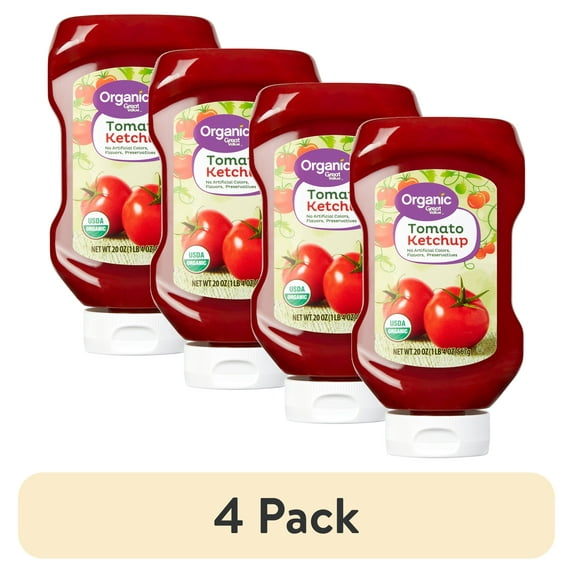 (4 pack) Great Value Organic Tomato Ketchup, 20 oz