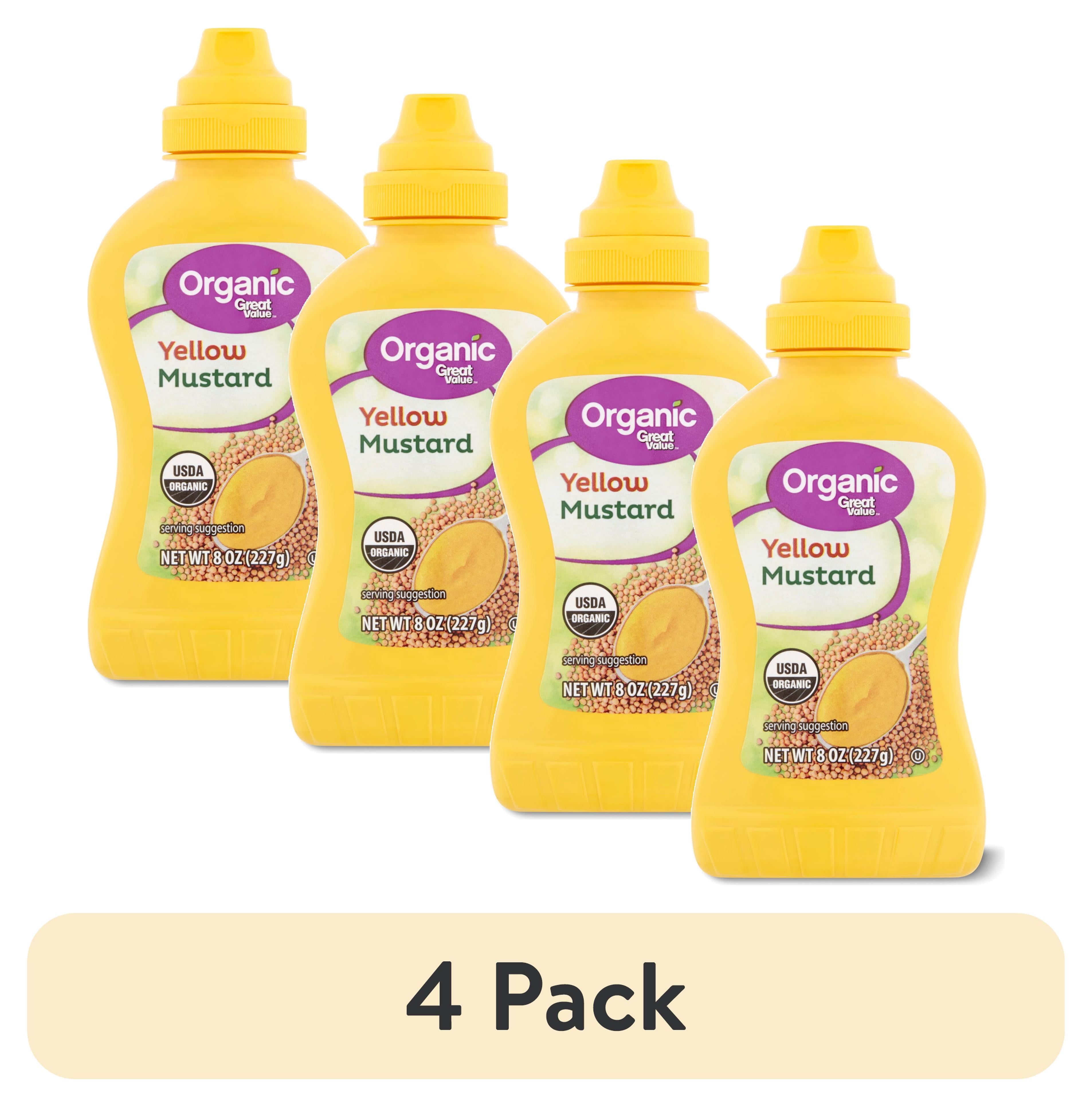 (4 pack) Great Value Organic Yellow Mustard, 8 oz