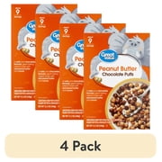 (4 pack) Great Value Peanut Butter Chocolate Puffs Cereal, 12.3 oz
