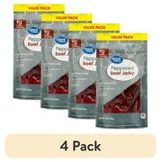 (4 pack) Great Value Peppered Beef Jerky Value Pack, 10 oz