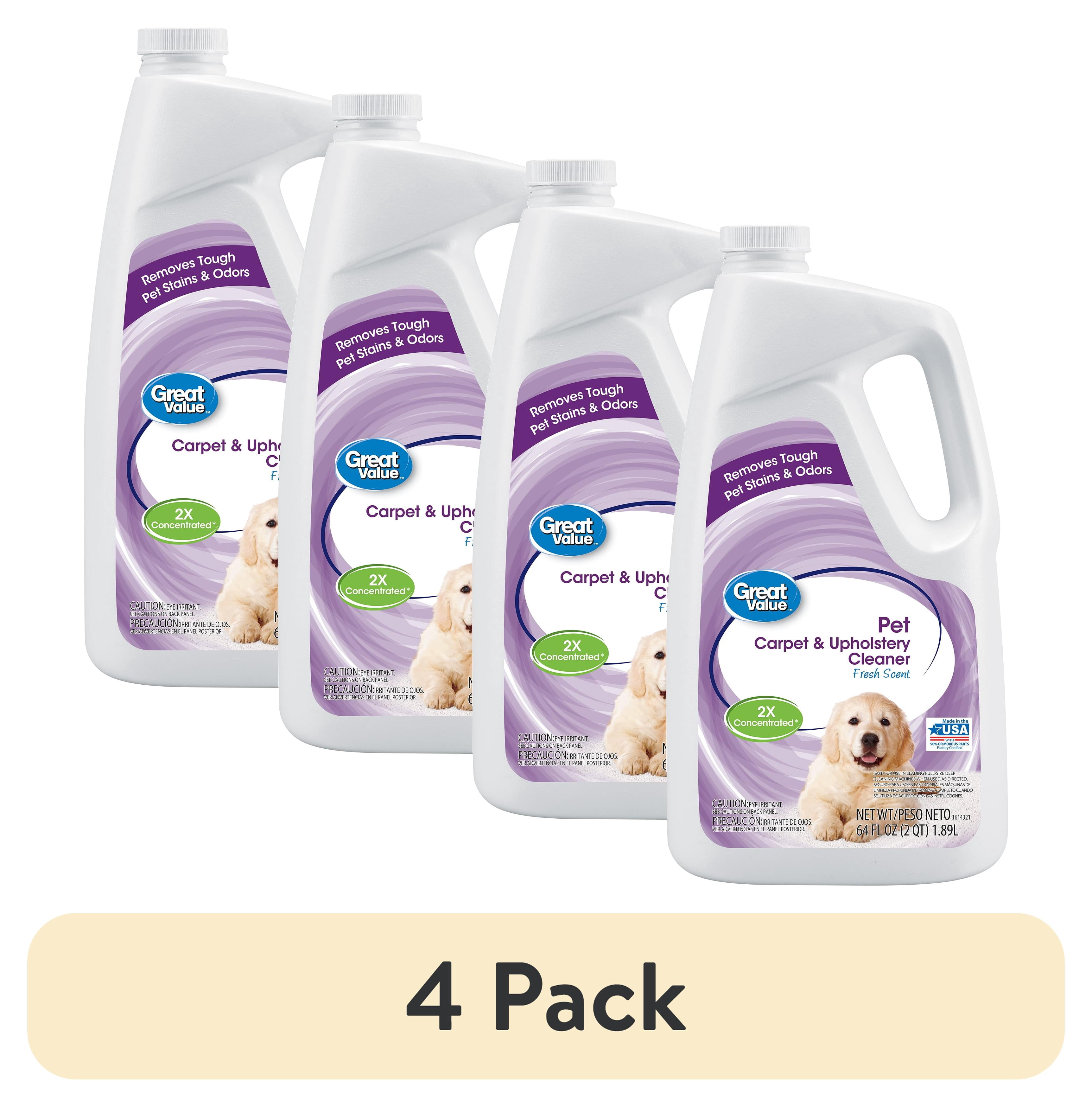 (4 pack) Great Value Carpet Stain Remover for Pets, Fresh Scent, 64 fl oz