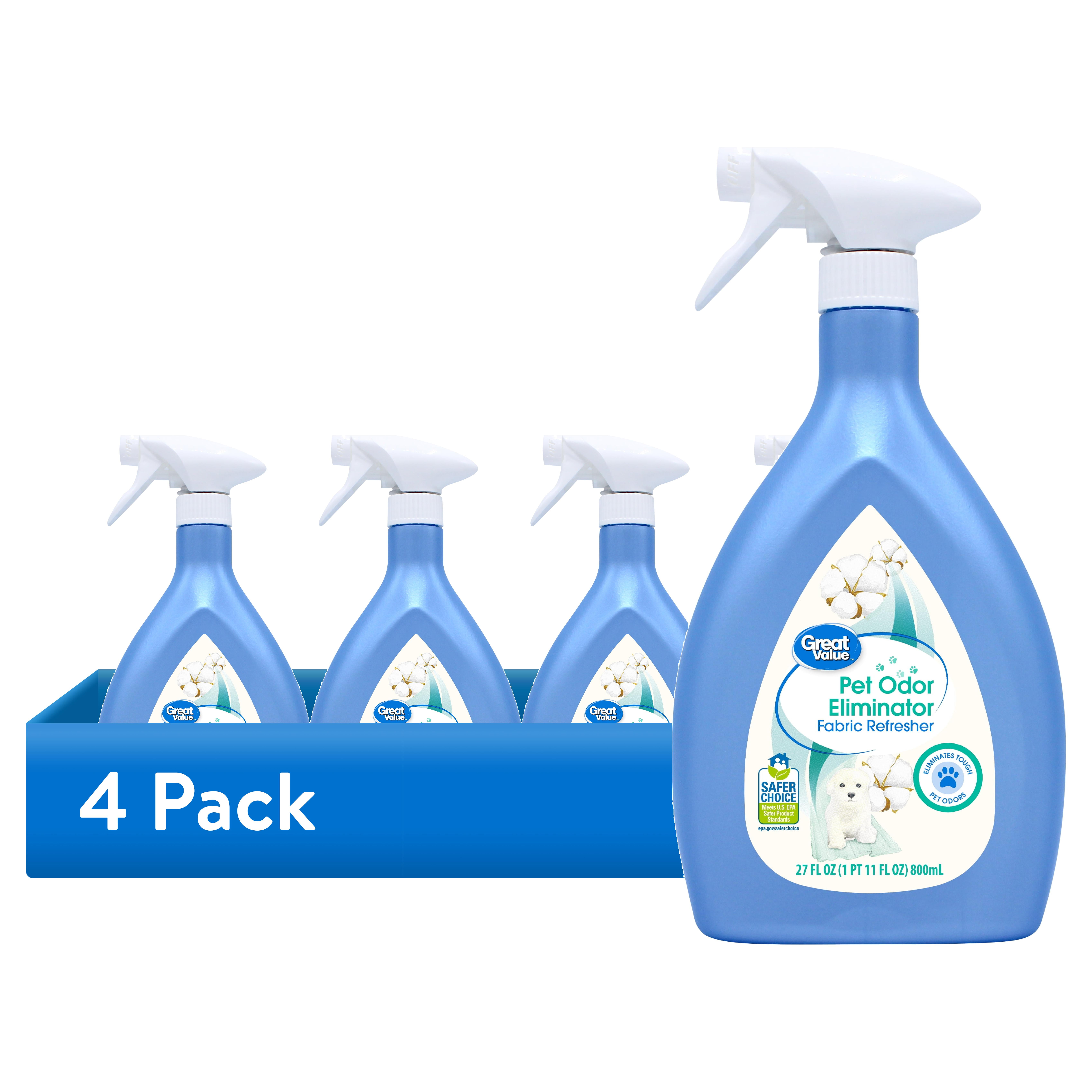 (4 pack) Great Value Pet Odor Eliminator Fabric Refresher, 27 oz