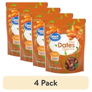 (4 pack) Great Value Pitted Deglet Noor Dates Dried Fruit, 8 oz