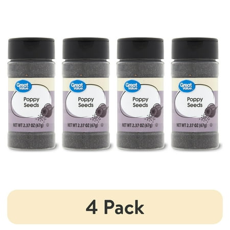 (4 pack) Great Value Poppy Seeds, 2.37 oz