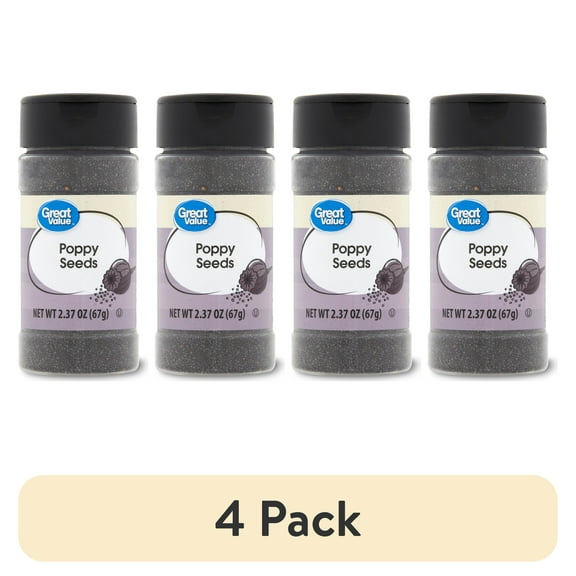 (4 pack) Great Value Poppy Seeds, 2.37 oz