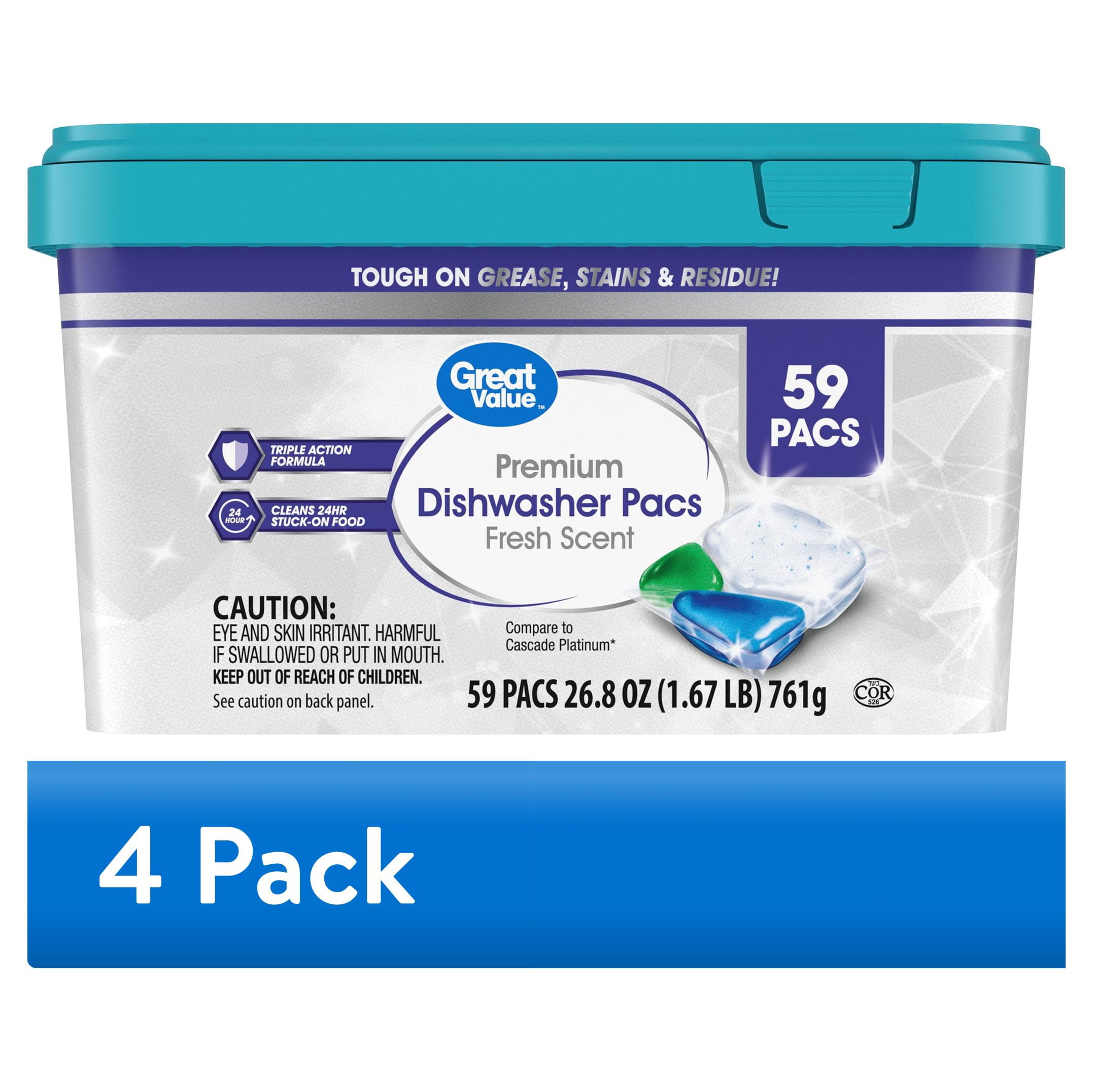 Would Sign Language Count (4 pack) Great Value Premium Dishwasher Pacs, Fresh Scent, 59 Count ...