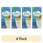 (4 pack) Great Value Reclosable Sandwich Bags, Made with Bio-Based Materials, 50ct