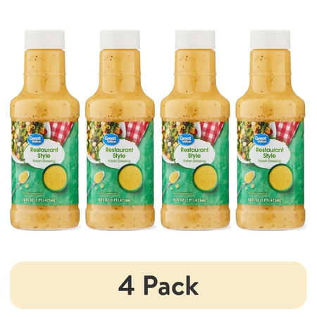 (4 pack) Great Value Restaurant Style Italian Dressing, 16 oz