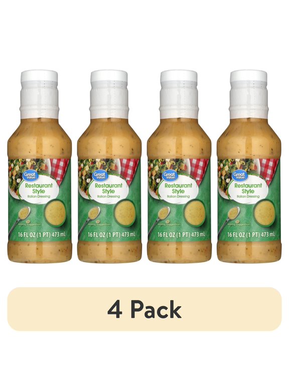 (4 pack) Great Value Restaurant Style Italian Dressing, 16 oz