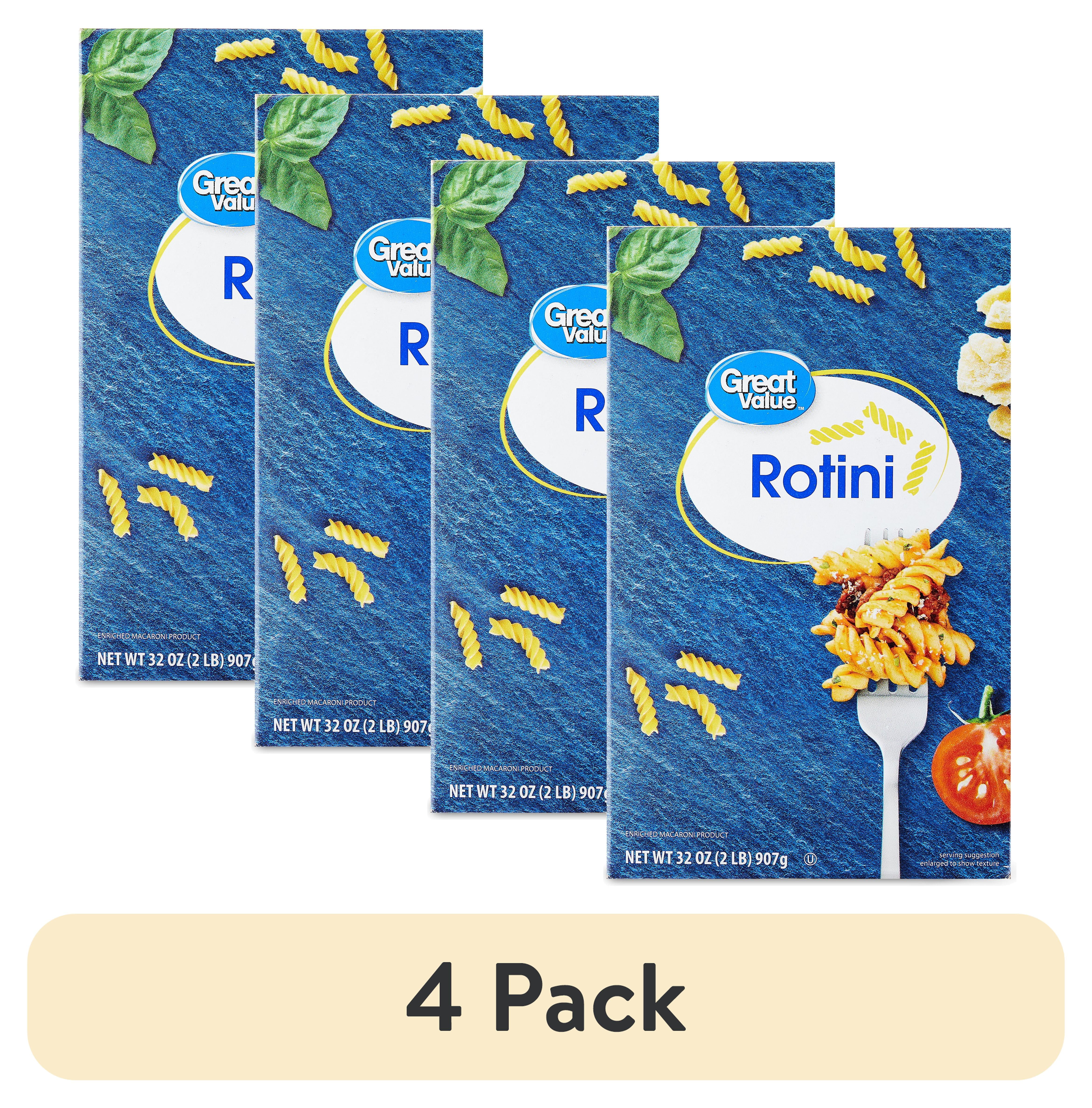 (4 pack) Great Value Rotini, 32 oz (Shelf Stable)