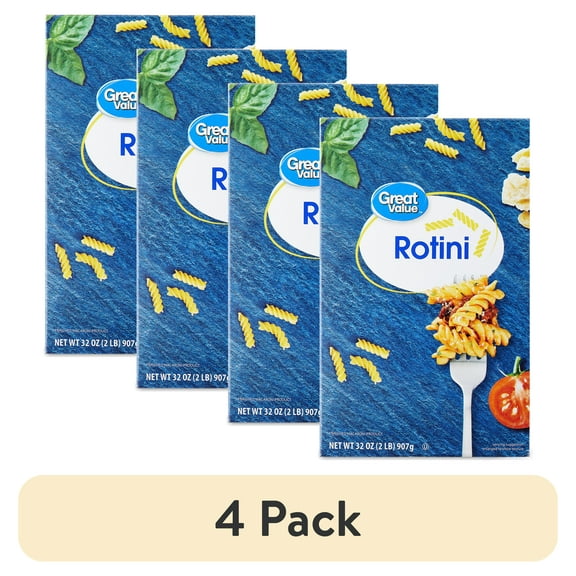(4 pack) Great Value Rotini, 32 oz Shelf Stable