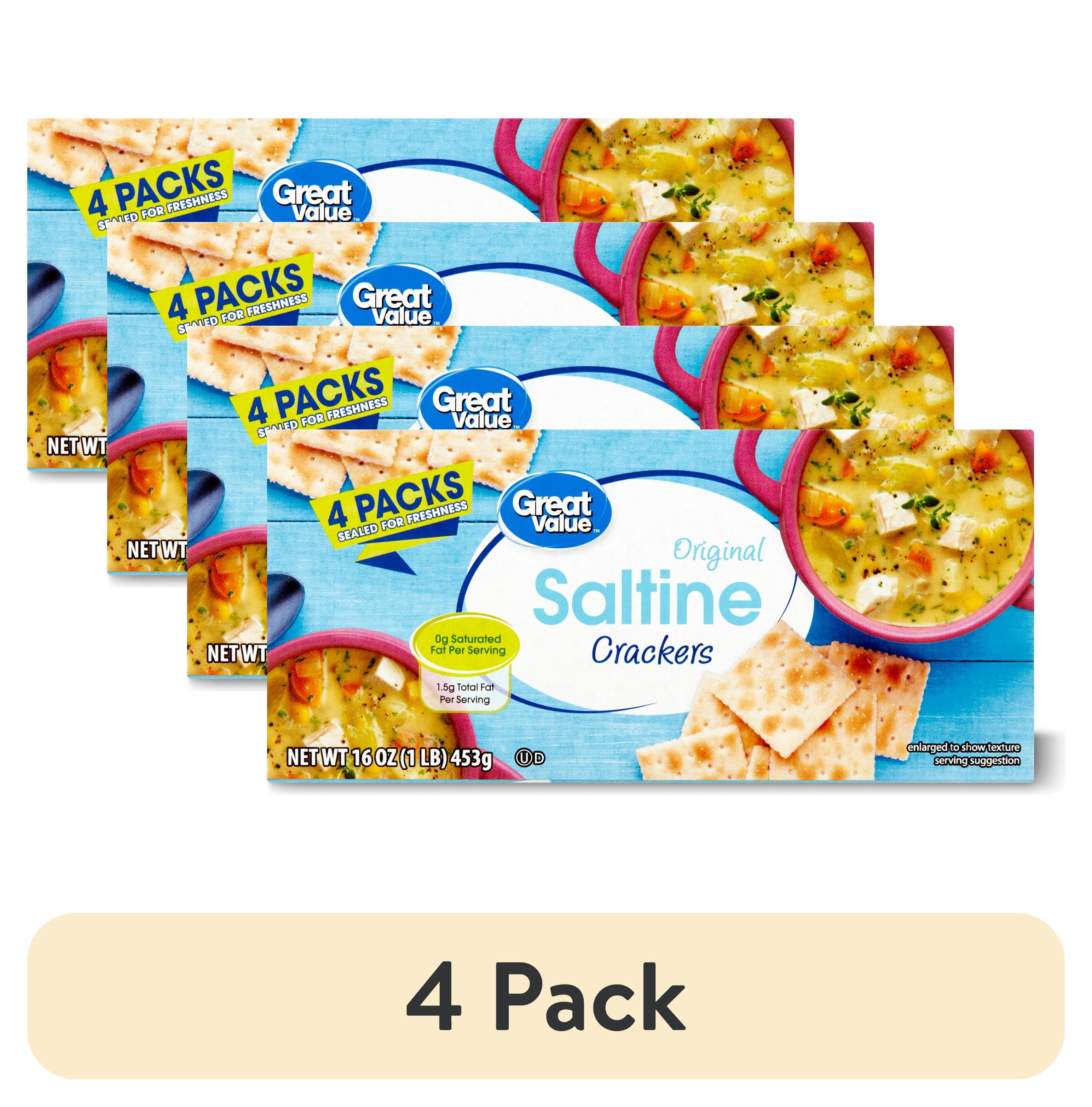 (4 pack) Great Value Saltine Crackers, 16 oz, 4 Count