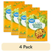 (4 pack) Great Value Seedless Golden Raisins Carton, 15 oz (425g)