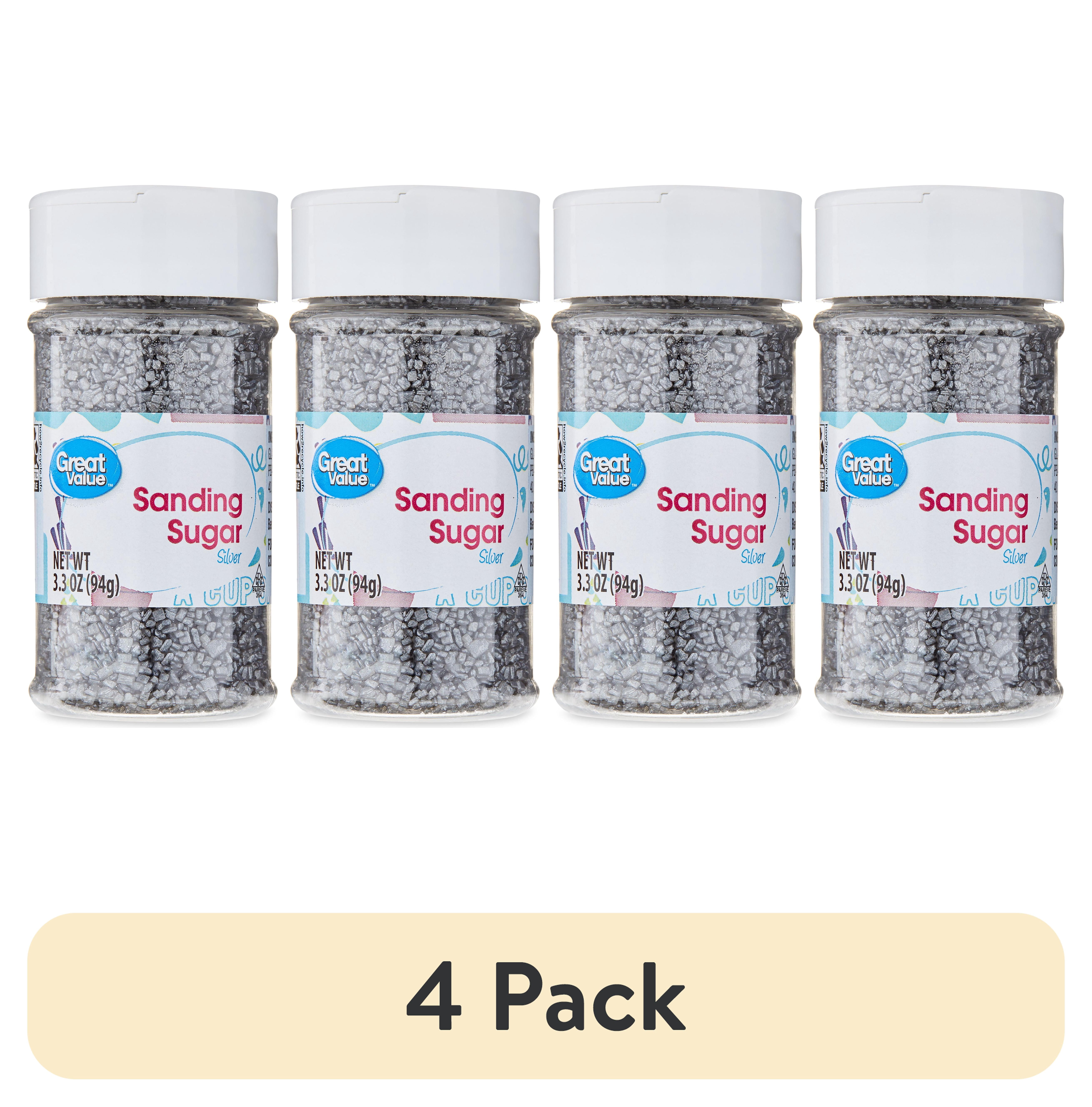 (4 pack) Great Value Silver Sanding Sugar, 3.3 oz