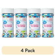 (4 pack) Great Value Silver Sequins & Stars Sprinkles, 2.5 oz