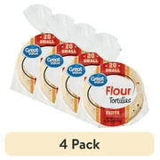 (4 pack) Great Value Small Fajita Flour Tortillas, 26 oz, 20 Count