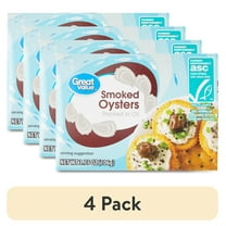 (4 pack) Great Value Smoked Oysters, 3.75 oz