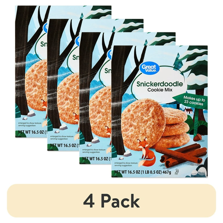 4 pack) Great Value Snickerdoodle Cookie Mix, 16.5 oz - Walmart.com