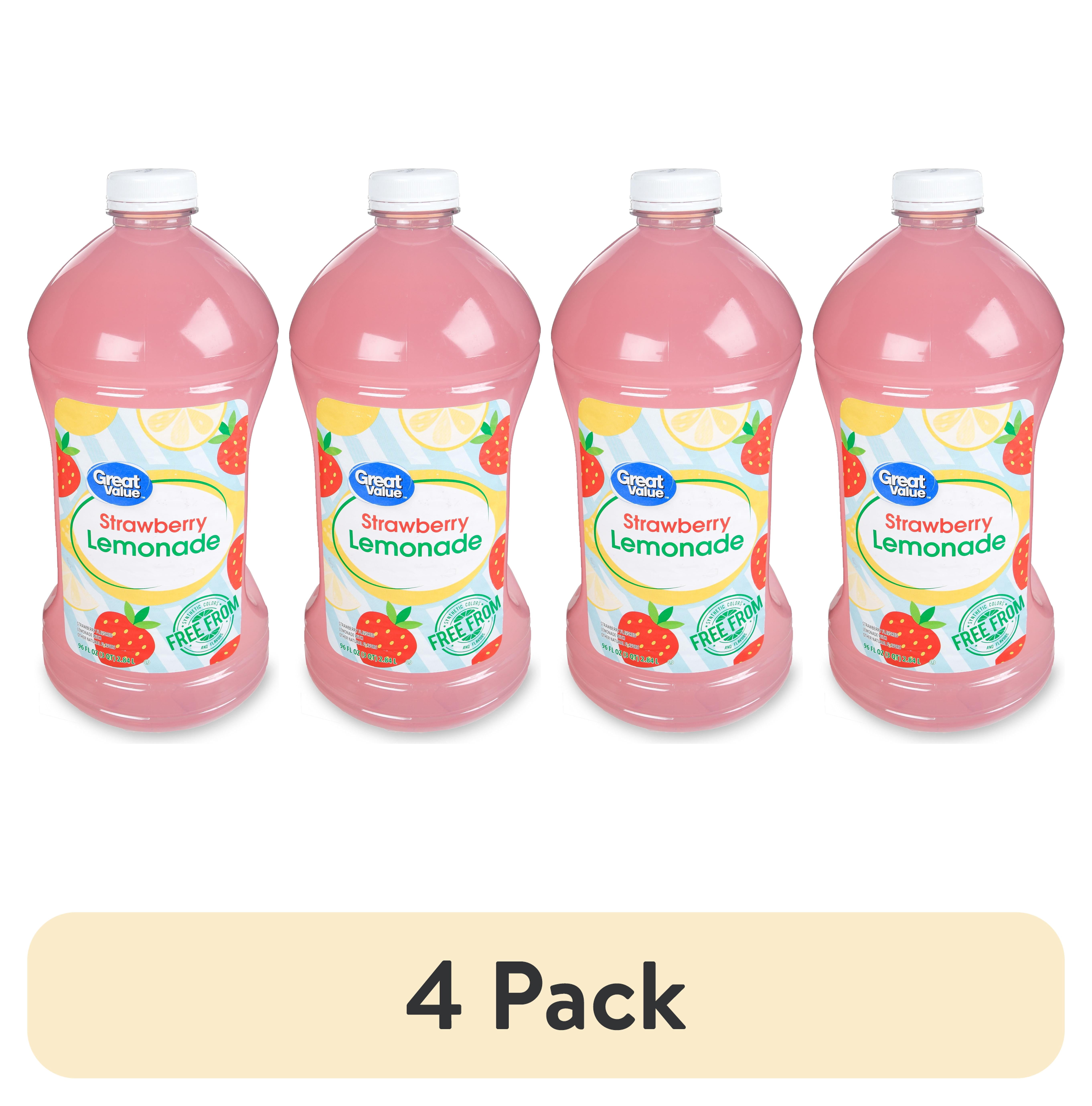 (4 pack) Great Value Strawberry Lemonade, 96 fl oz