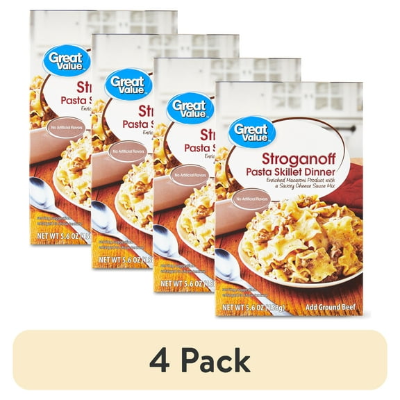 (4 pack) Great Value Stroganoff Pasta Skillet Dinner, 5.6 oz