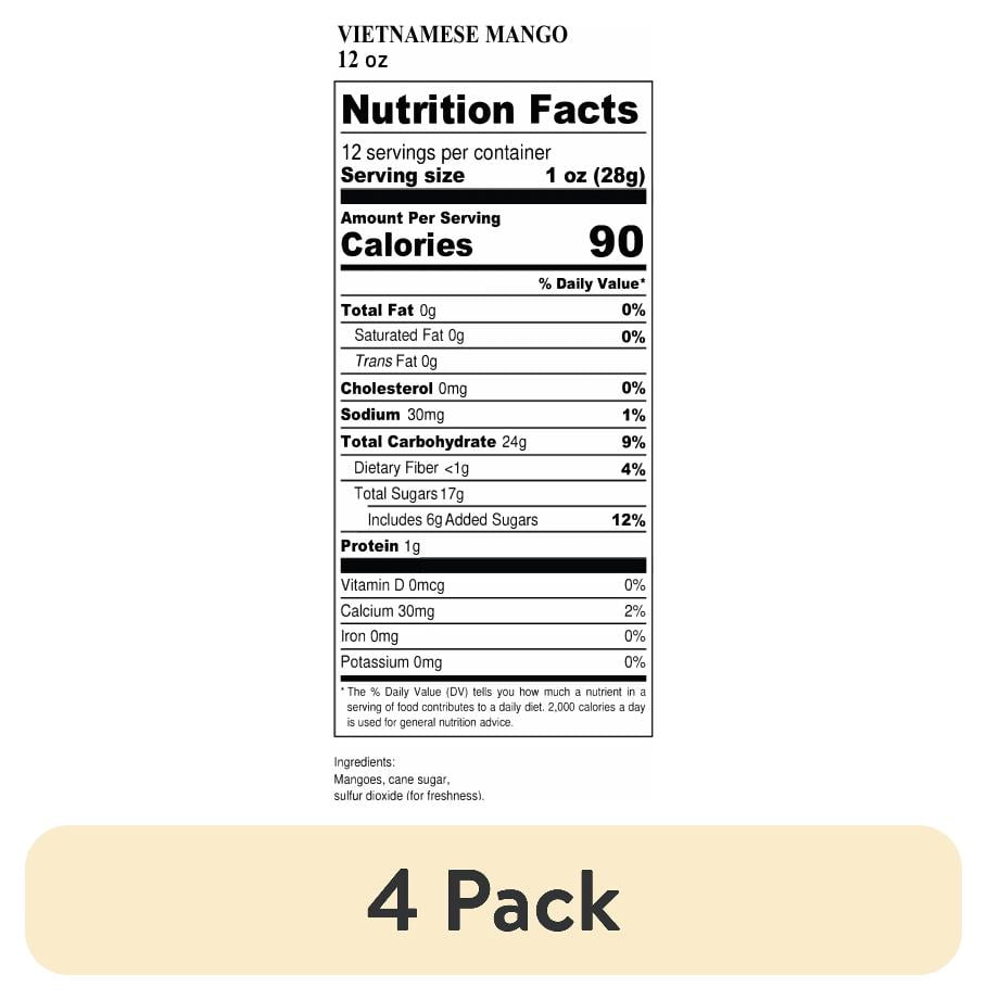 (4 pack) SWEETENED MANGO GREAT VALUE BAG 12 OZ