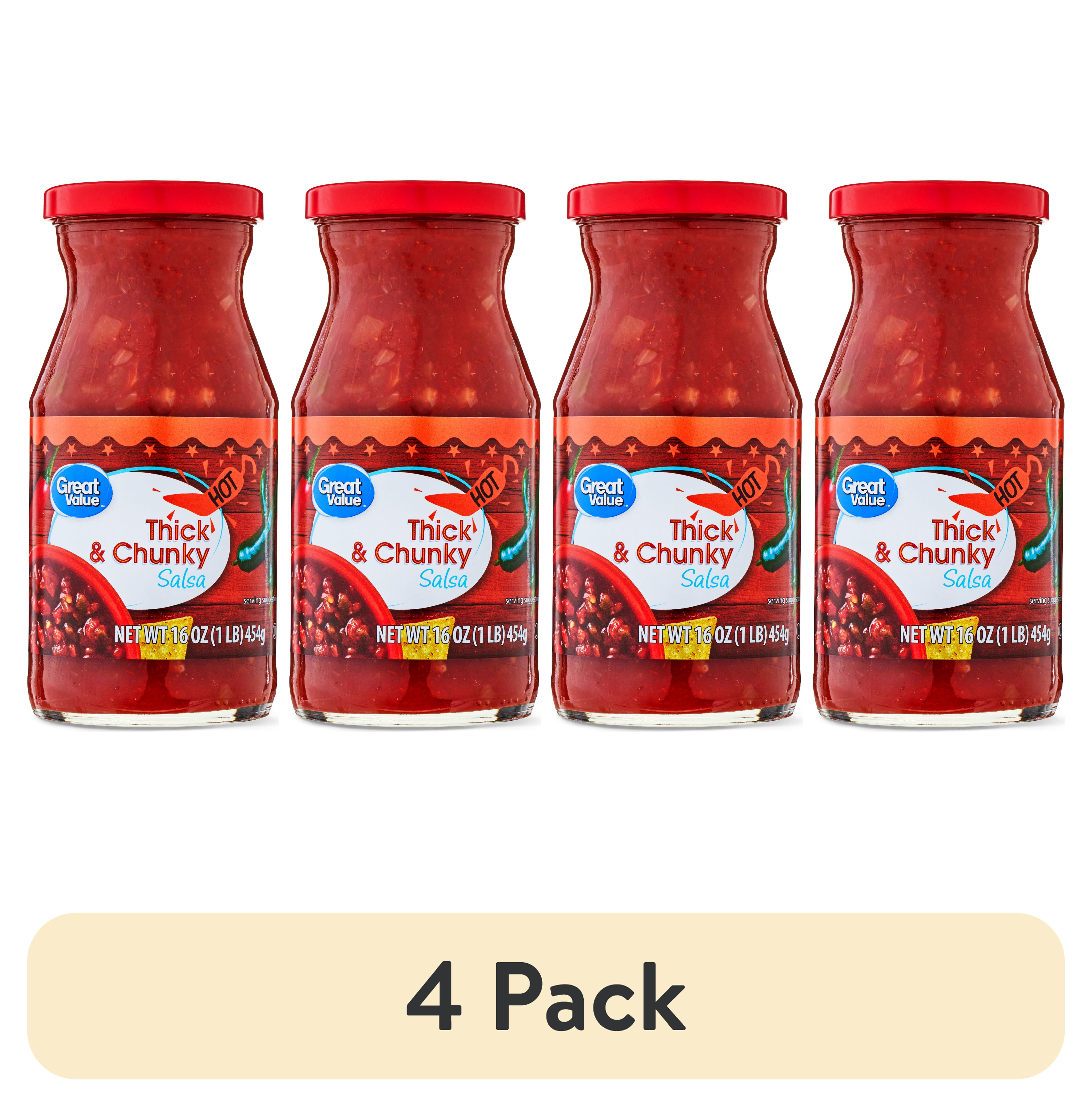 4 pack) Great Value Thick and Chunky Hot Salsa, 16 oz - Walmart.com