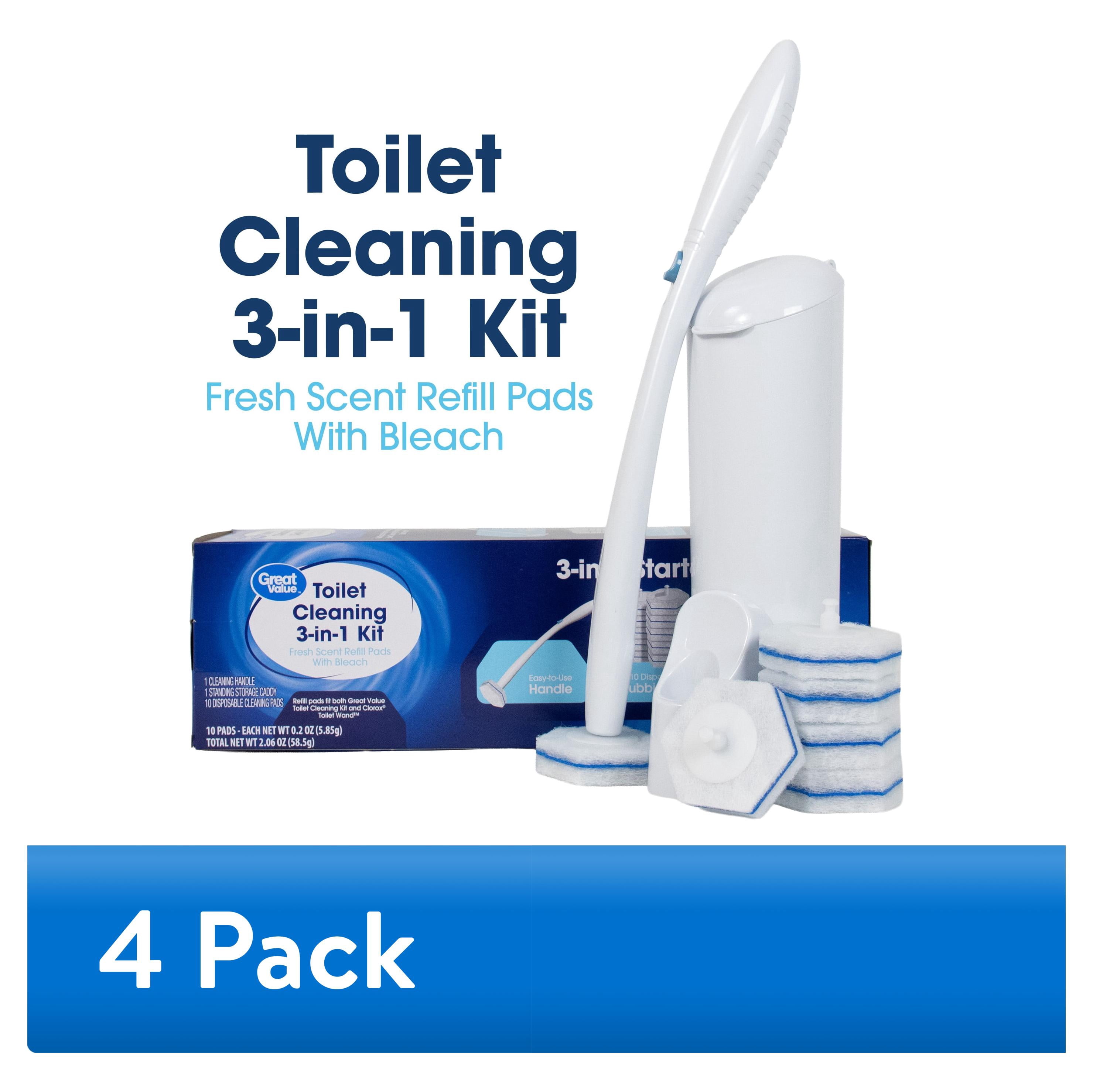 (4 pack) Great Value Toilet Cleaning 3-in-1 Starter Kit